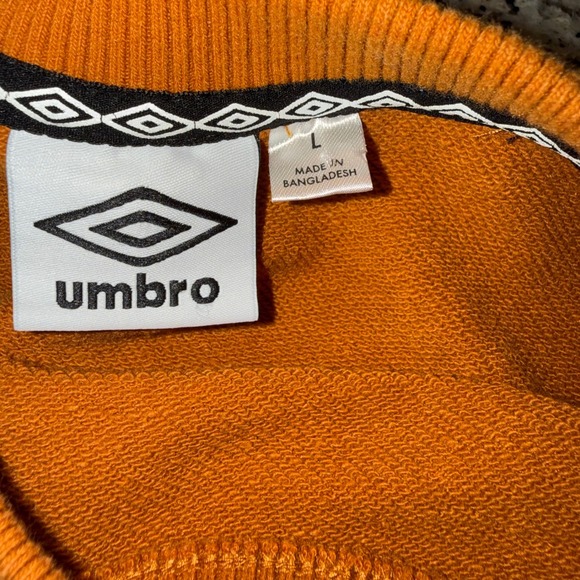 Umbro Womens Burnt Orange Cropped Sweatshirt Raglan Graphic Pullover Large - Picture 4 of 9